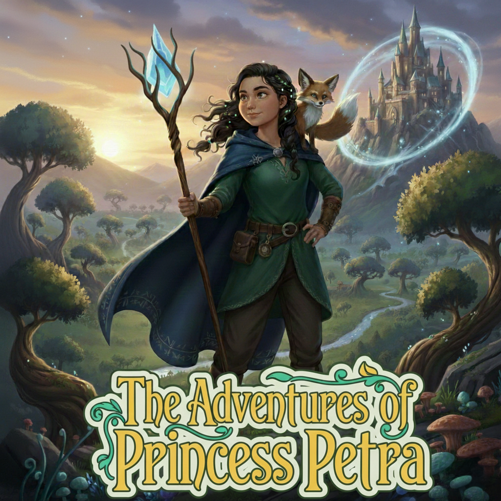 Princess Petra - a young adventurer with a magical staff and her fox companion